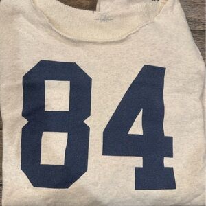 Brandy Melville Cream Sweater with Navy Print